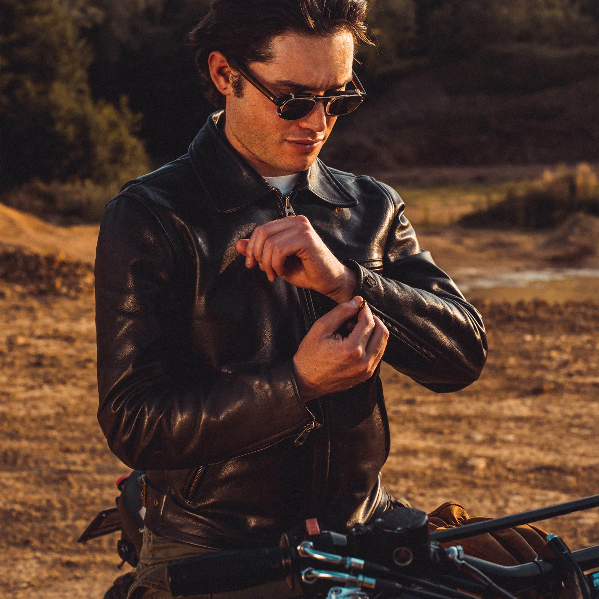 【Shangri-La Heritage】Varenne Black Leather Jacket 40年代經典黑色茶芯皮衣 sold by Blue Beach Denim product image thumbnail 3