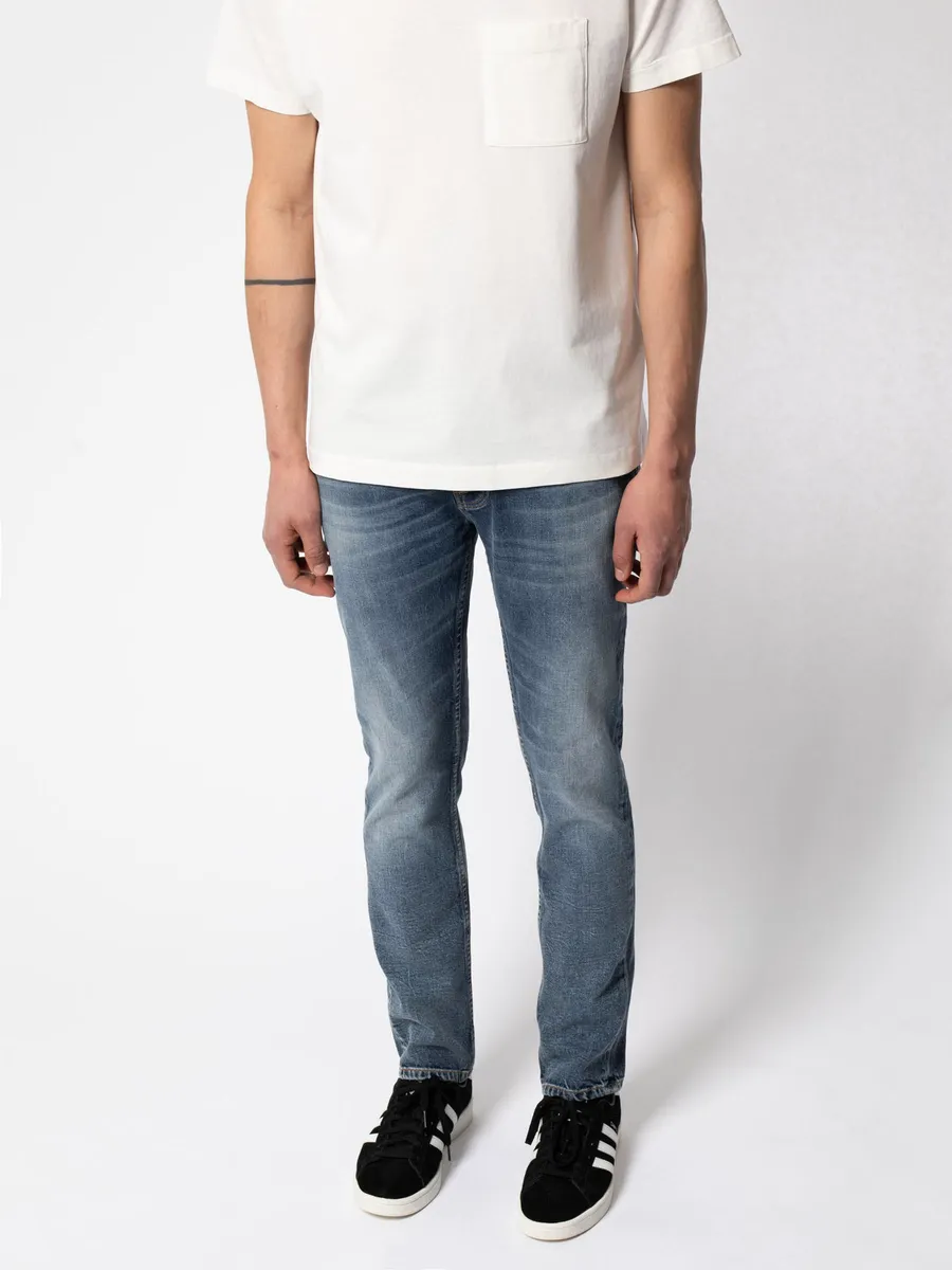 【Nudie Jeans】Grim Tim Worn Sonic 淺藍合身小直筒牛仔褲 sold by Blue Beach Denim product image thumbnail 4