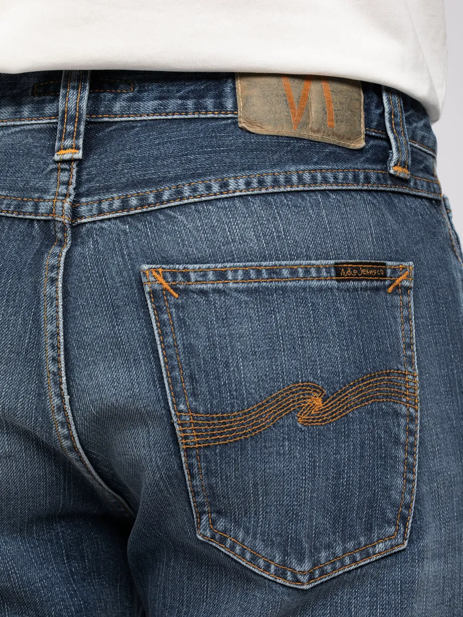 【Nudie Jeans】Steady Eddie II Worn Gene 中淺藍高腰修身錐形牛仔快 sold by Blue Beach Denim product image thumbnail 5