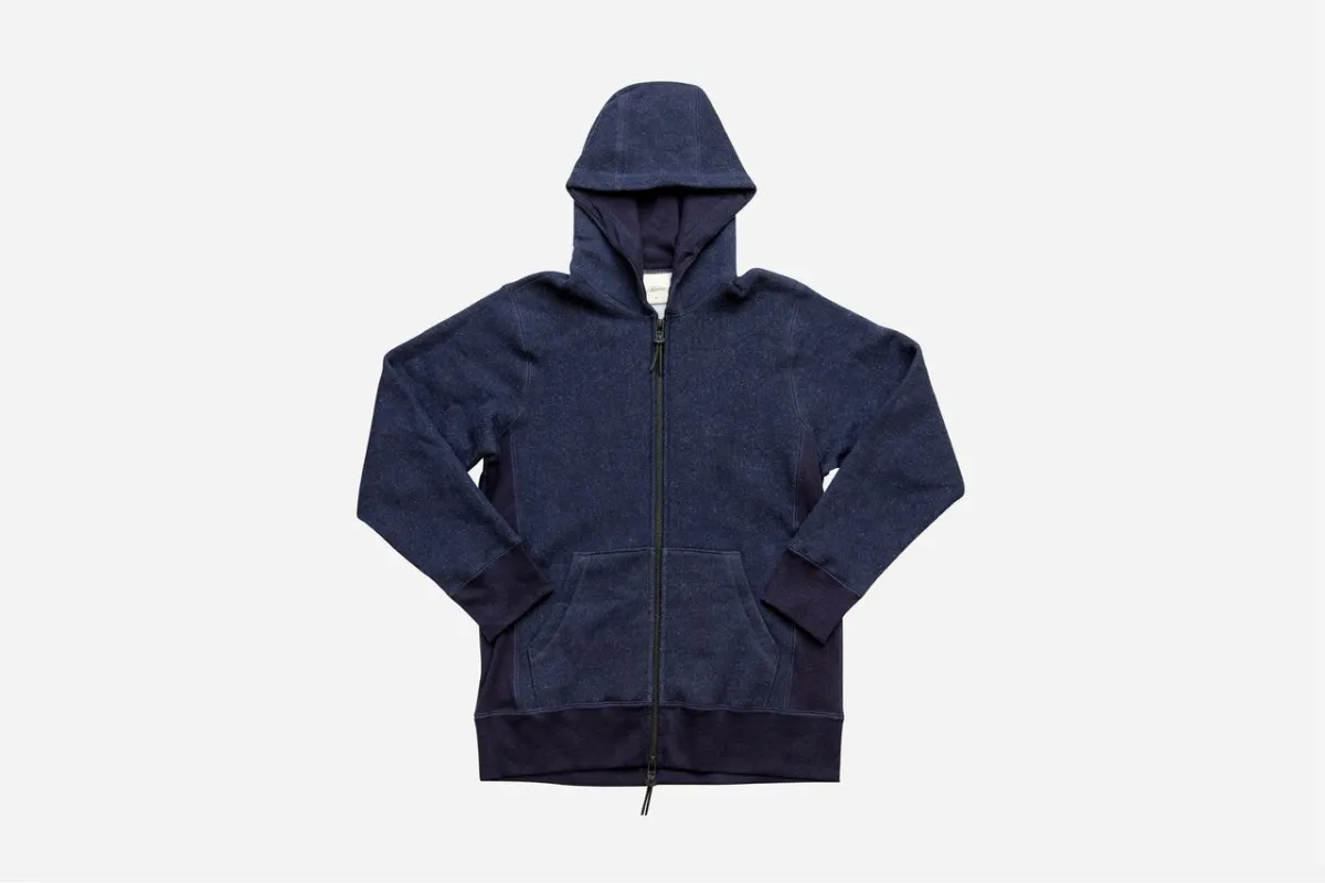 【3sixteen】Heavyweight Zip Hoody 厚磅刷毛拉鍊連帽外套靛藍 sold by Blue Beach Denim