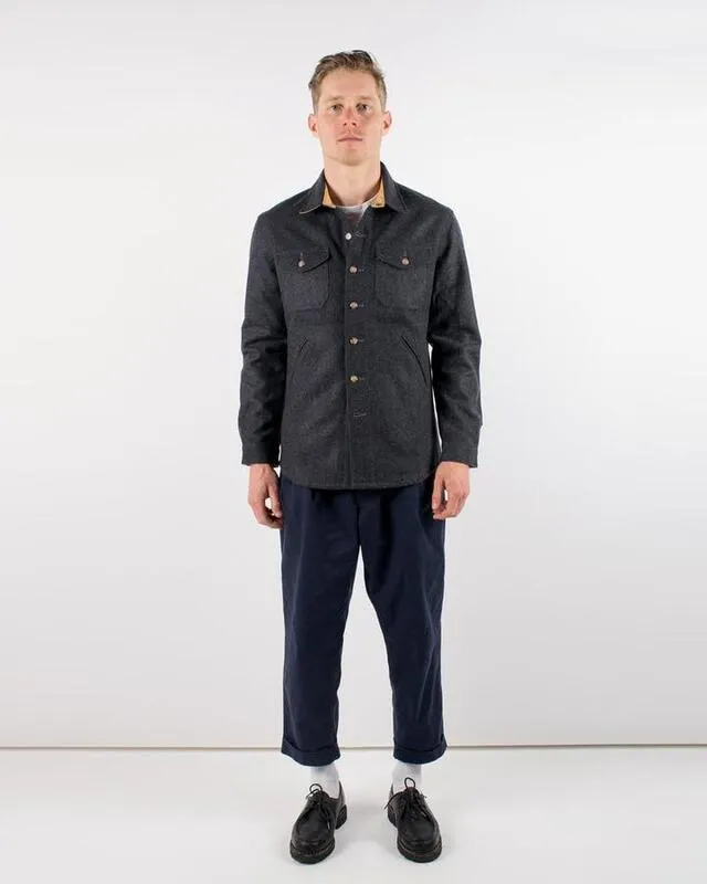 【Dehen 1920】Crissman Overshirt Charcoal 英國海軍御用羊毛襯衫外套炭灰 sold by Blue Beach Denim product image thumbnail 2
