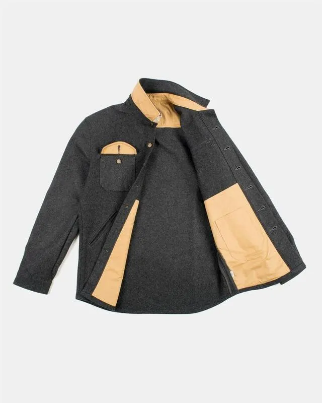 【Dehen 1920】Crissman Overshirt Charcoal 英國海軍御用羊毛襯衫外套炭灰 sold by Blue Beach Denim product image thumbnail 5