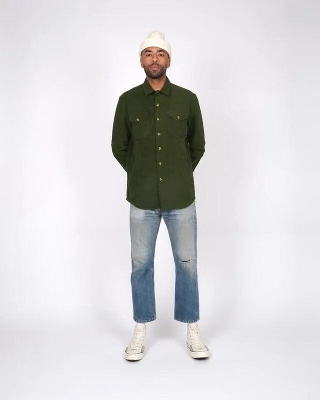 【Dehen 1920】Crissman Moleskin Overshirt Loden 羅登綠鼴鼠皮襯衫外套 sold by Blue Beach Denim product image thumbnail 2
