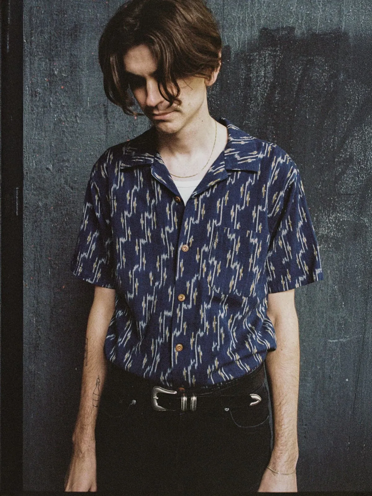 【Nudie Jeans】Arvid Ikat Shirt Blueberry 絣織藍莓色夏威夷襯衫 sold by Blue Beach Denim product image thumbnail 2