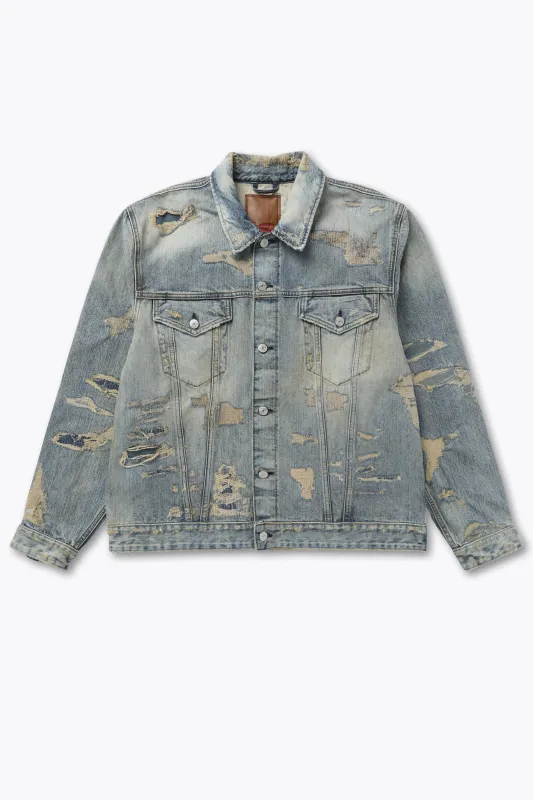 【DENHAM】Archive S2 London Jacket Extreme Repair 極致仿古破壞補丁牛仔外套 sold by Blue Beach Denim