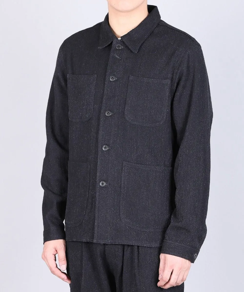 【Japan Blue Jeans】Sashiko Black Coverall Jacket 黑染刺子工裝夾克 sold by Blue Beach Denim product image thumbnail 2