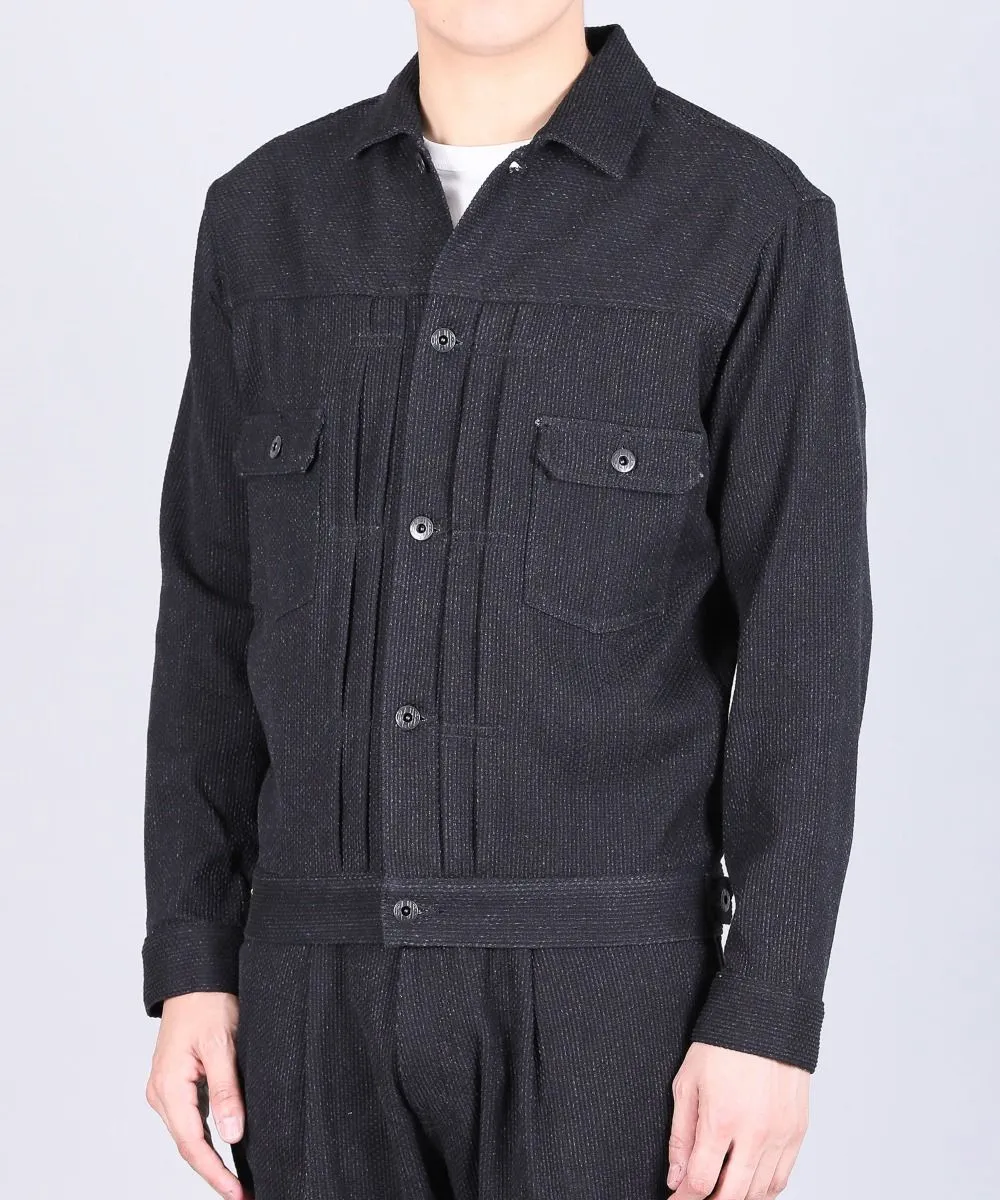 【Japan Blue Jeans】Black Sashiko Type 2 Jacket 黑染刺子二代牛仔外套 sold by Blue Beach Denim product image thumbnail 2