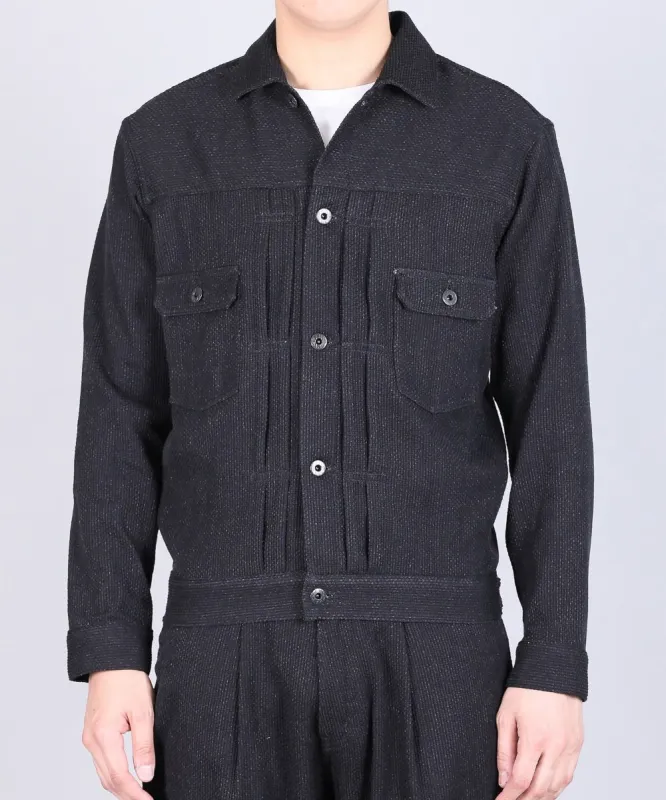 【Japan Blue Jeans】Black Sashiko Type 2 Jacket 黑染刺子二代牛仔外套 sold by Blue Beach Denim