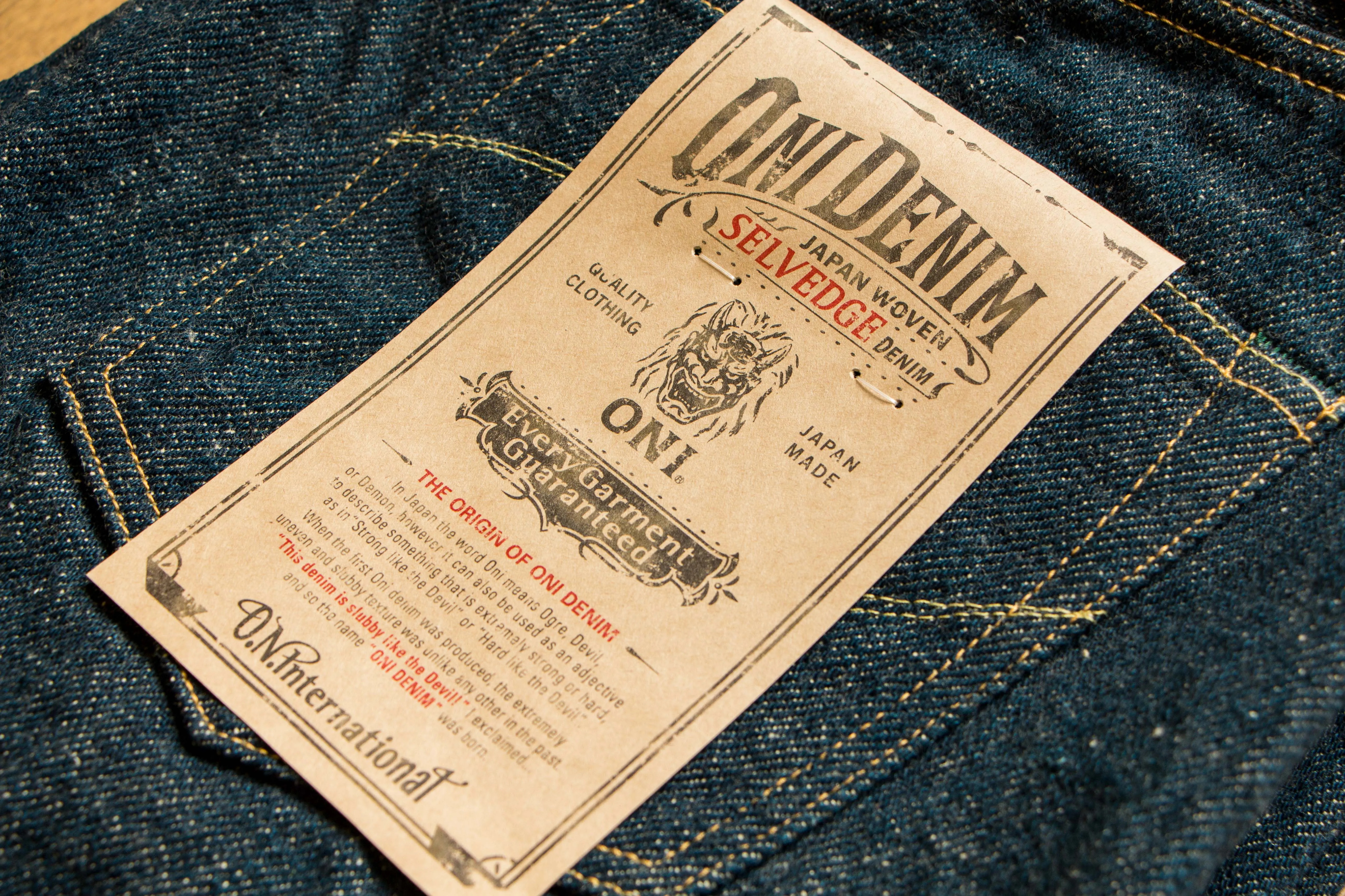 【ONI DENIM】622ZR-KAB Secret Denim 20oz 鬼秘歌舞伎布邊低腰修身錐形牛仔褲 sold by Blue Beach Denim product image thumbnail 3