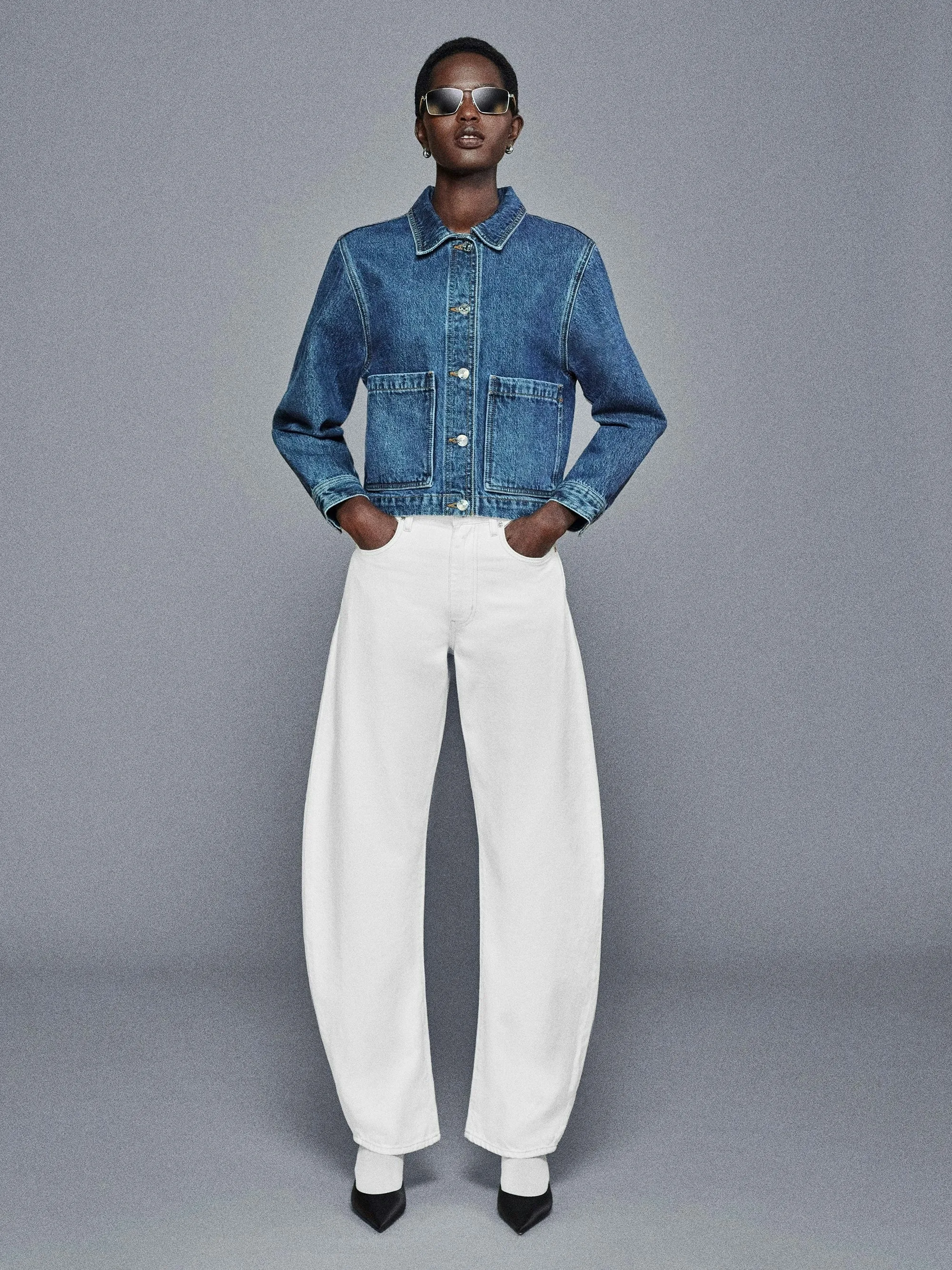 【FRAME】The Patch Pocket Jacket in Noble 短版水洗牛仔外套 sold by Blue Beach Denim product image thumbnail 4