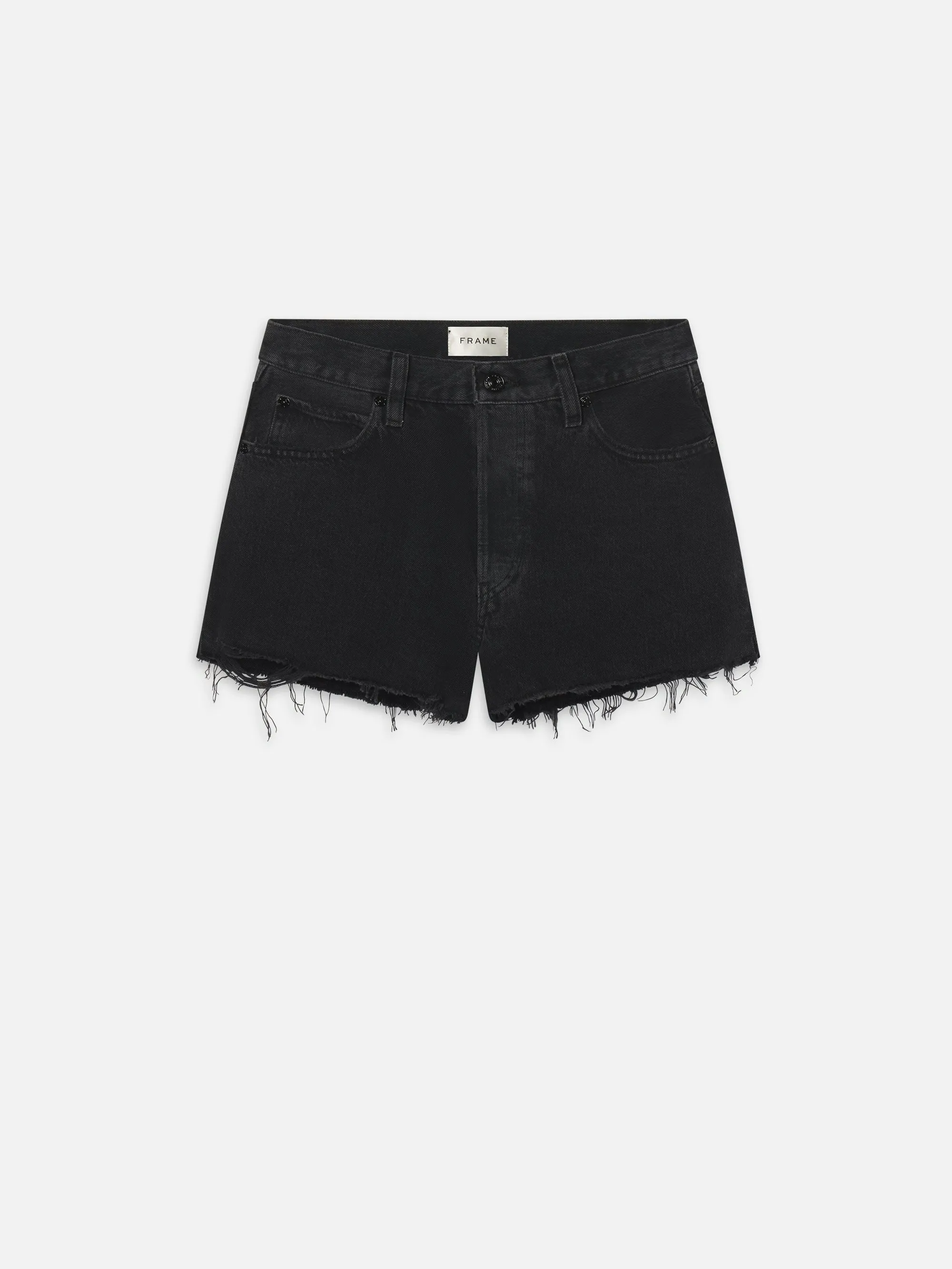 【FRAME】The Dare Short in Forbidden 女款黑石洗牛仔短褲 sold by Blue Beach Denim