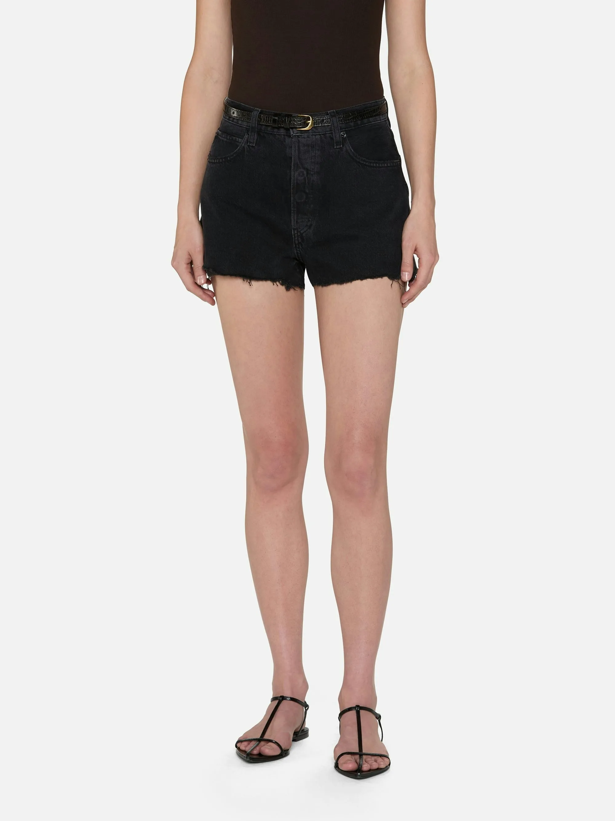 【FRAME】The Dare Short in Forbidden 女款黑石洗牛仔短褲 sold by Blue Beach Denim product image thumbnail 3