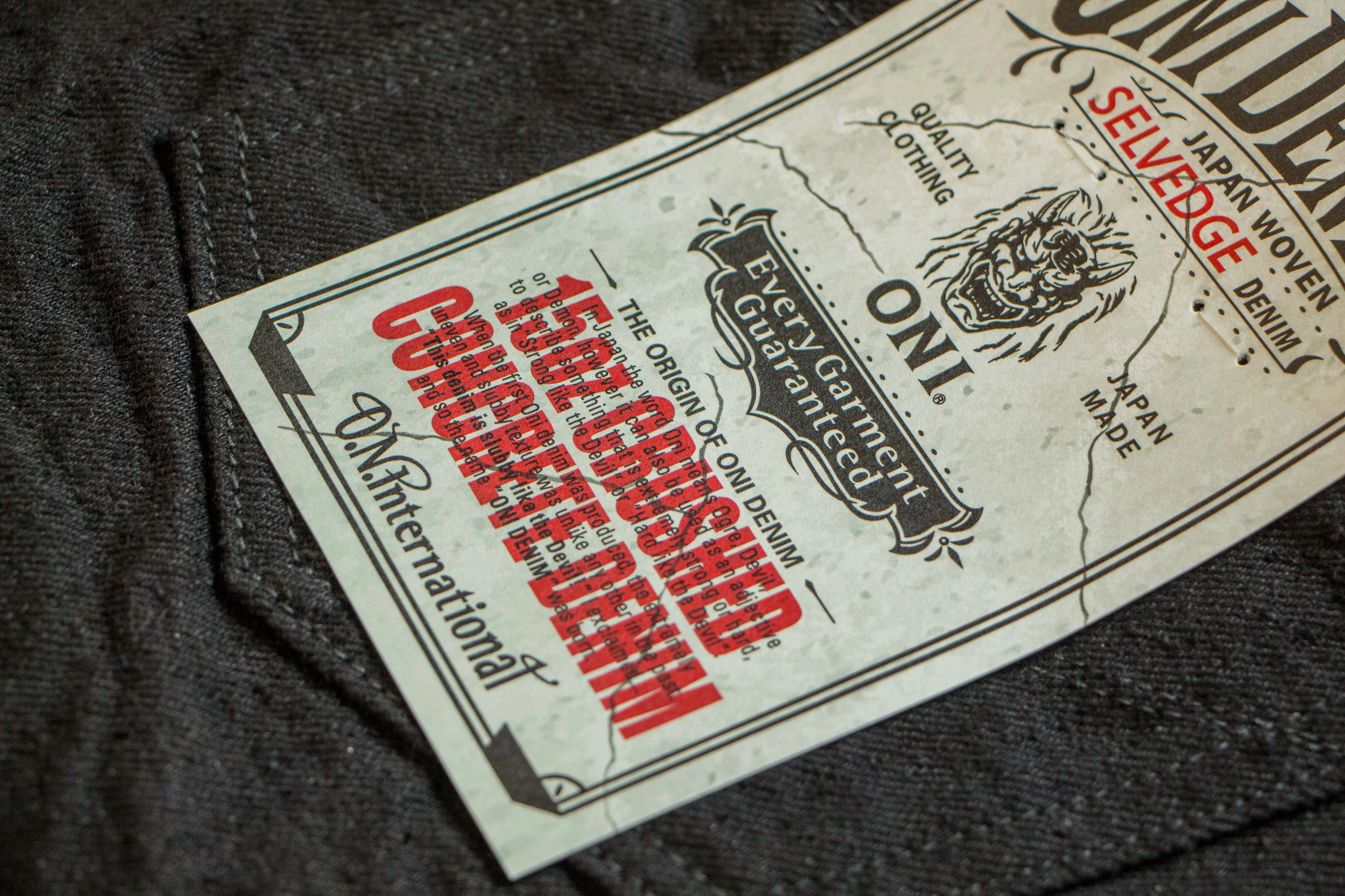 【ONI DENIM】622-CCD-BKBK Crushed Concrete Denim 黑碎石丹寧修身錐形牛仔褲 sold by Blue Beach Denim product image thumbnail 4