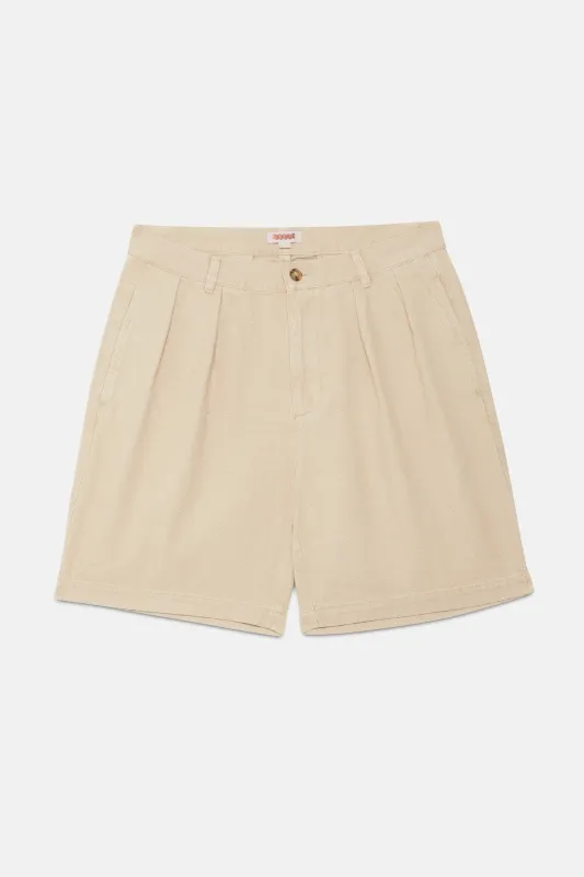 【Baracuta】Canvas Garment Dyed Shorts British Khaki 顏料染帆布短褲英國卡其色 sold by Blue Beach Denim