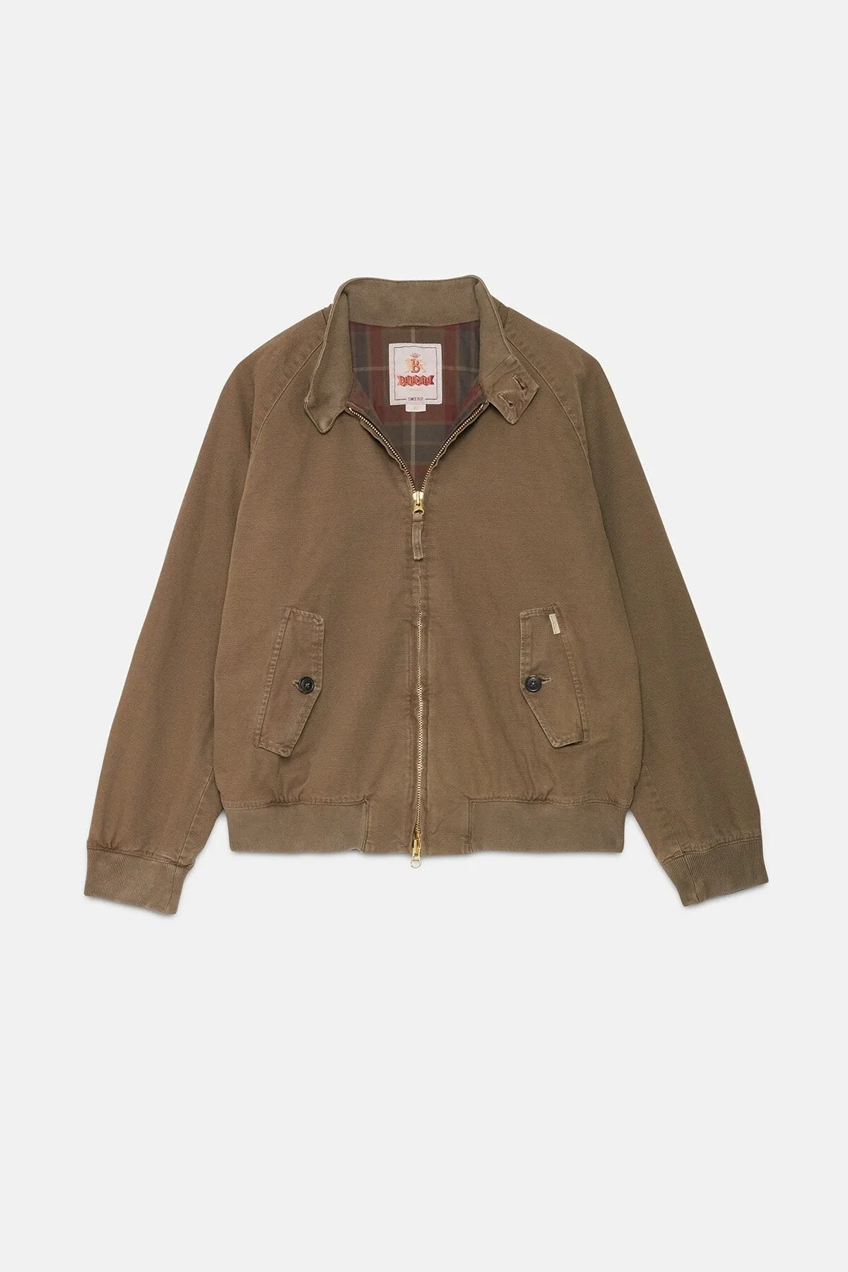 【Baracuta】G9 Canvas Garment Tarmac Green 顏料染帆布版G9水洗綠 sold by Blue Beach Denim