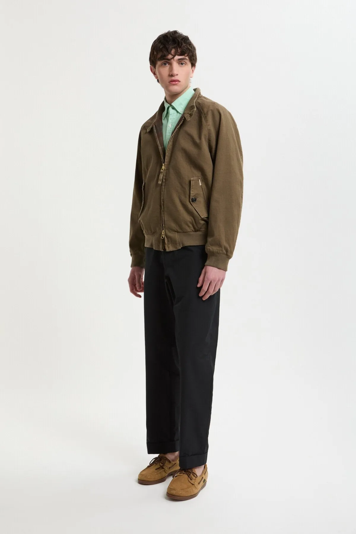 【Baracuta】G9 Canvas Garment Tarmac Green 顏料染帆布版G9水洗綠 sold by Blue Beach Denim product image thumbnail 4