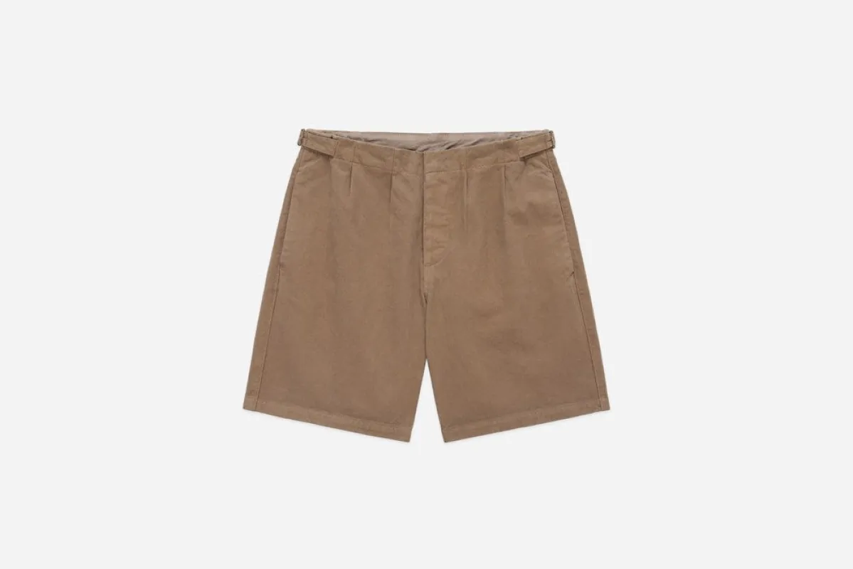 【3sixteen】Safari Shorts Khaki Twill 簡約狩獵短褲卡其 sold by Blue Beach Denim
