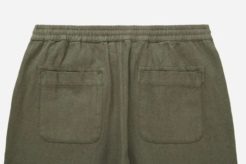 【3sixteen】Easy Pant Olive Cotton/Linen 淺綠色棉麻混紡休閒綁帶長褲 sold by Blue Beach Denim product image thumbnail 2
