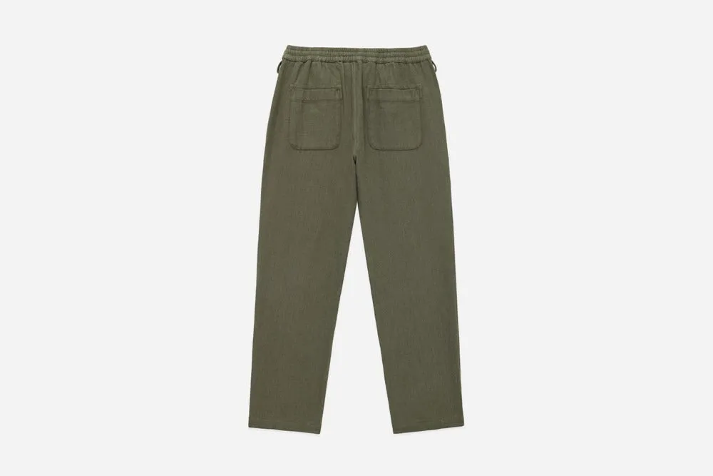 【3sixteen】Easy Pant Olive Cotton/Linen 淺綠色棉麻混紡休閒綁帶長褲 sold by Blue Beach Denim product image thumbnail 3