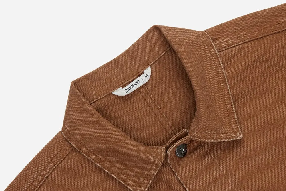 【3sixteen】Chore Jacket Rust Stonewash 輕水洗磚色帆布工作夾克 sold by Blue Beach Denim product image thumbnail 2