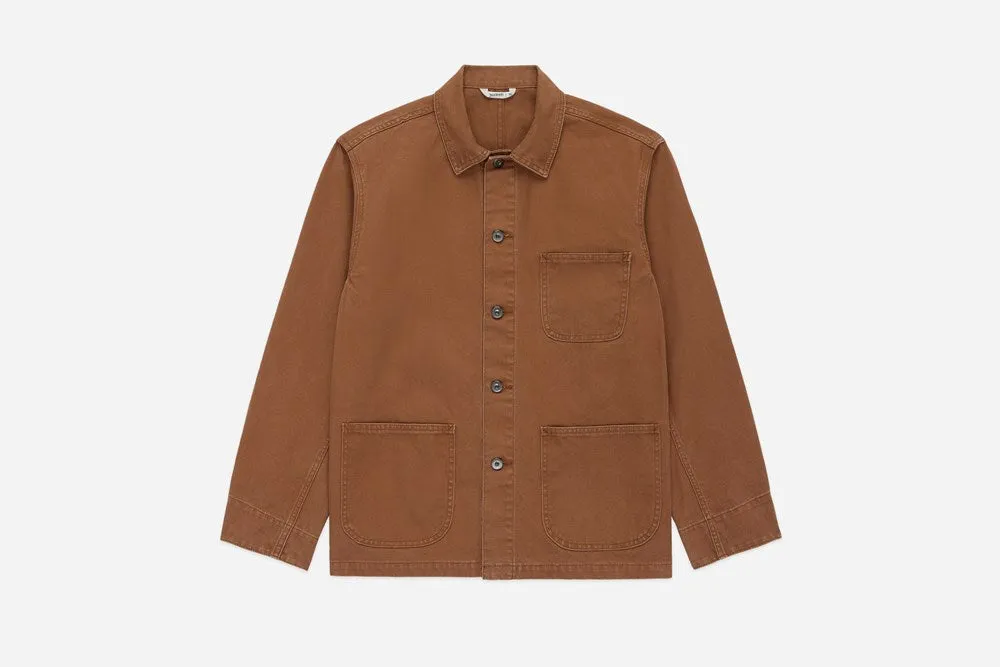 【3sixteen】Chore Jacket Rust Stonewash 輕水洗磚色帆布工作夾克 sold by Blue Beach Denim