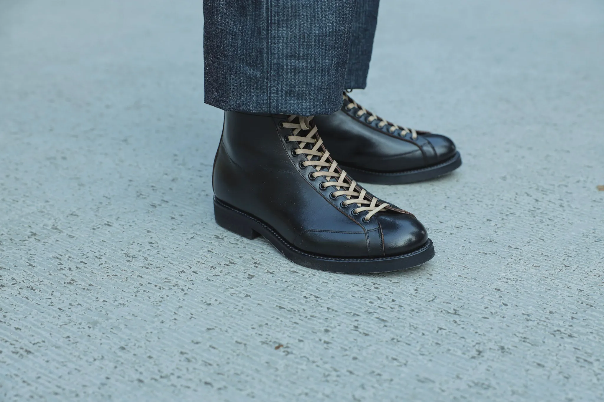 【Brother Bridge】Henry Boxing Boots Horsehide Teacore Black 拳擊手靴猴靴黑色茶芯馬皮 sold by Blue Beach Denim product image thumbnail 2