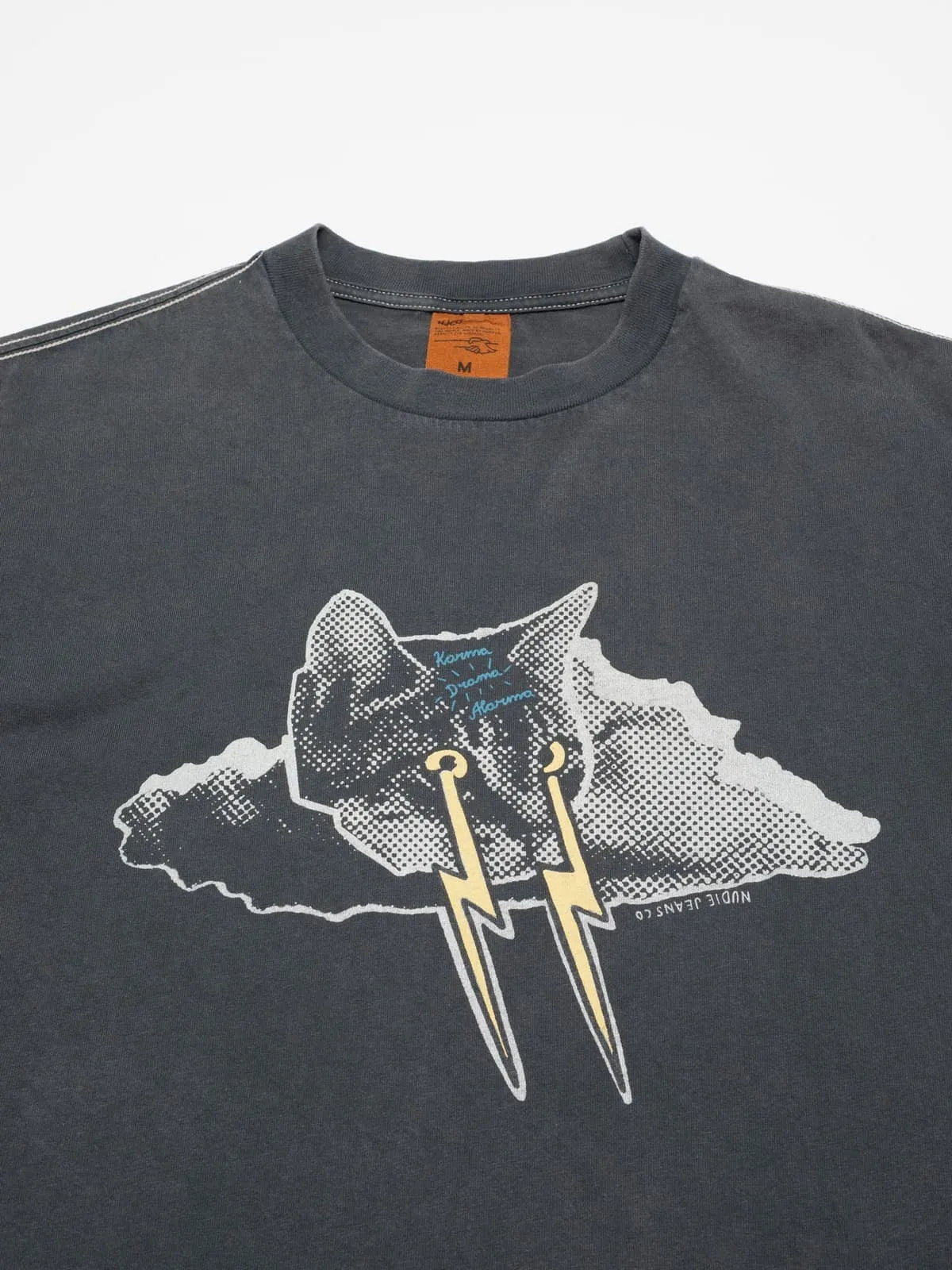 【Nudie Jeans】Koffe Karma Kat T-Shirt Antracite 炭灰色倒楣貓短袖圖 T sold by Blue Beach Denim product image thumbnail 2