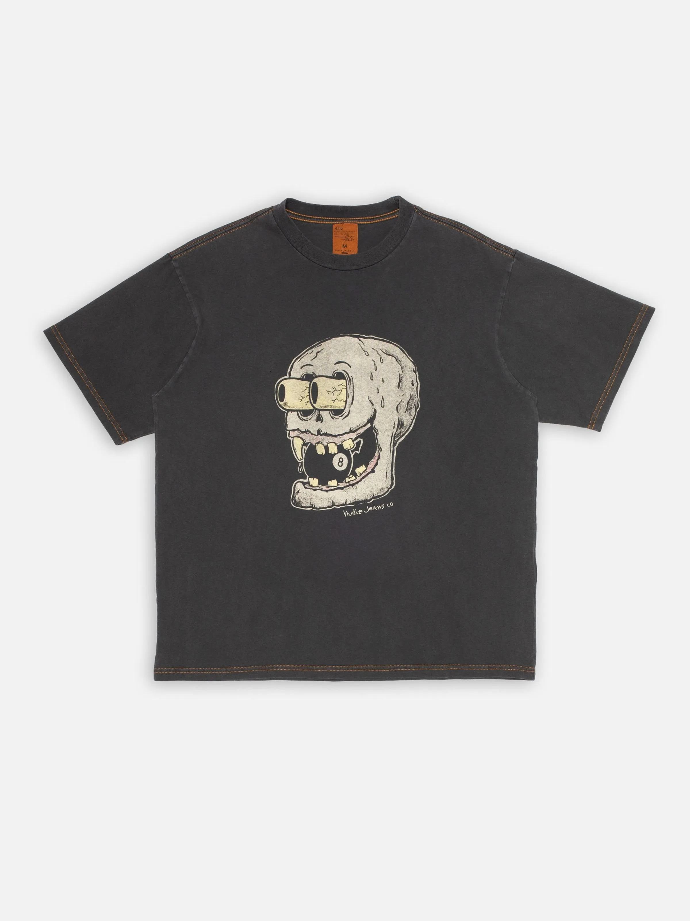 【Nudie Jeans】Koffe 8 Ball T-Shirt Antracite 炭灰色短袖圖 T sold by Blue Beach Denim