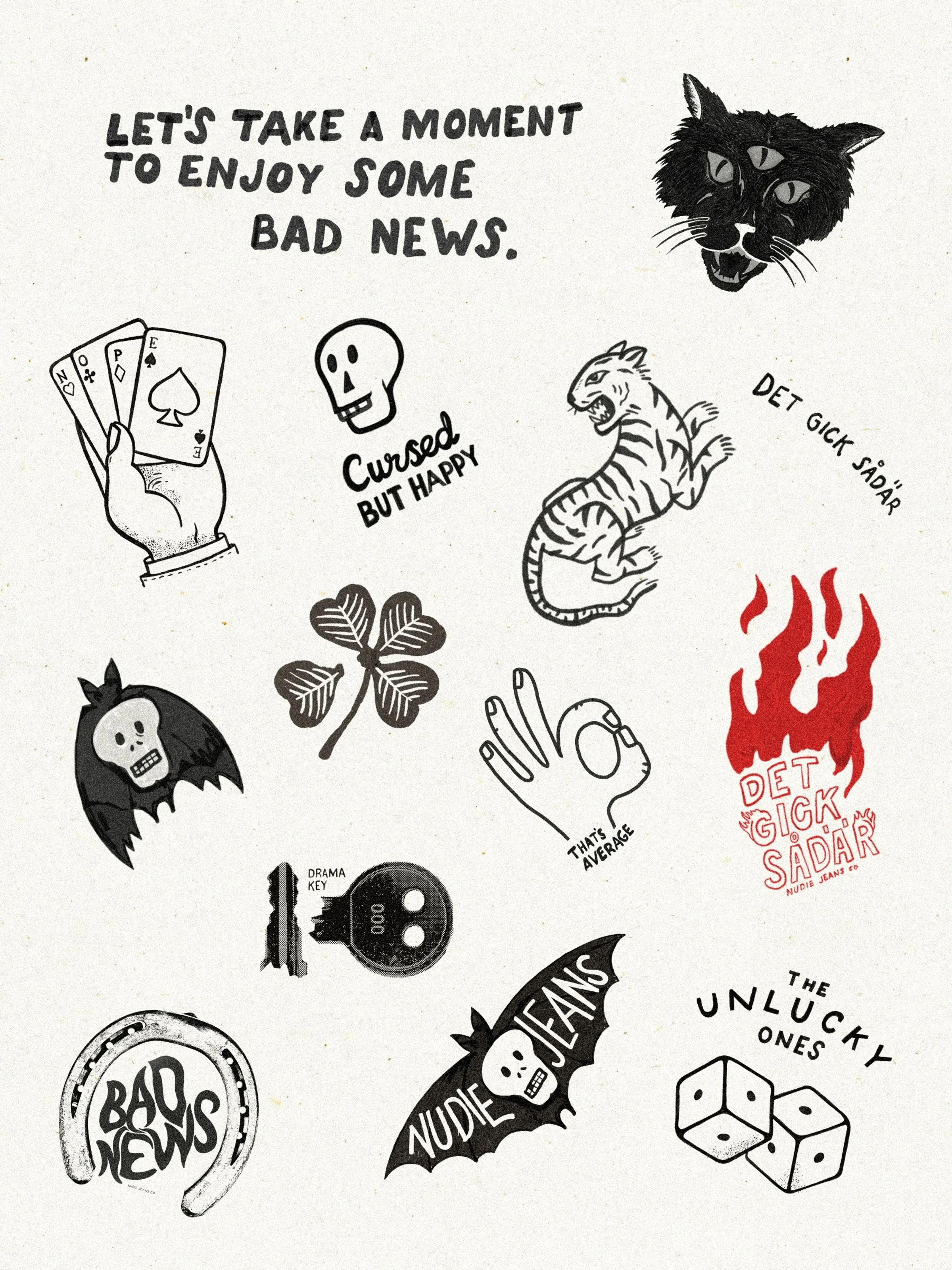 【Nudie Jeans】Koffe Fails T-Shirt Ecru 米白色短袖運氣超背圖 T sold by Blue Beach Denim product image thumbnail 5