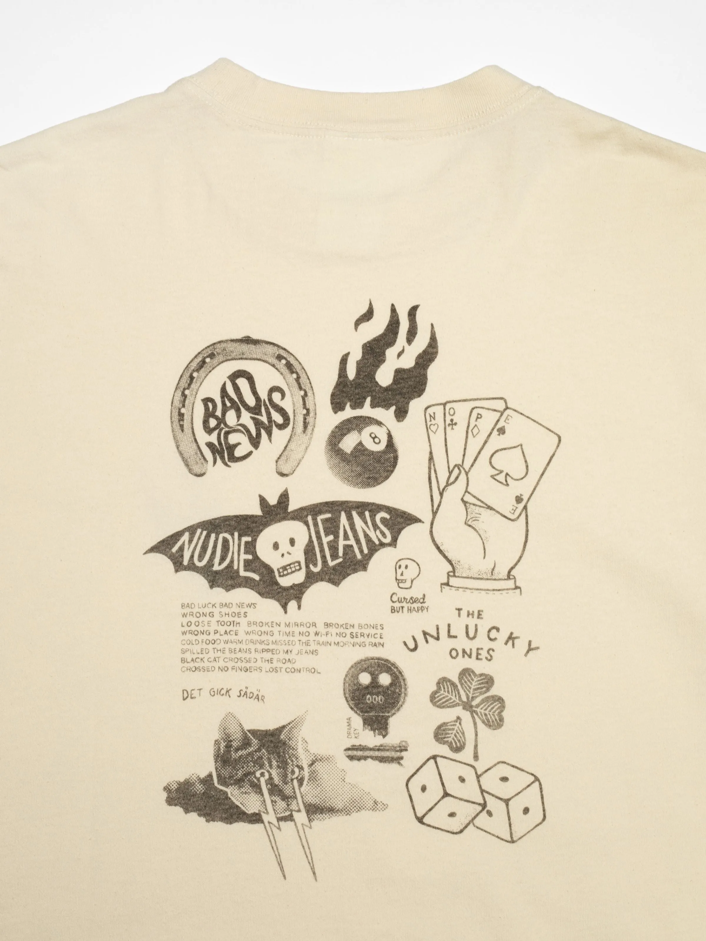 【Nudie Jeans】Koffe Fails T-Shirt Ecru 米白色短袖運氣超背圖 T sold by Blue Beach Denim product image thumbnail 2