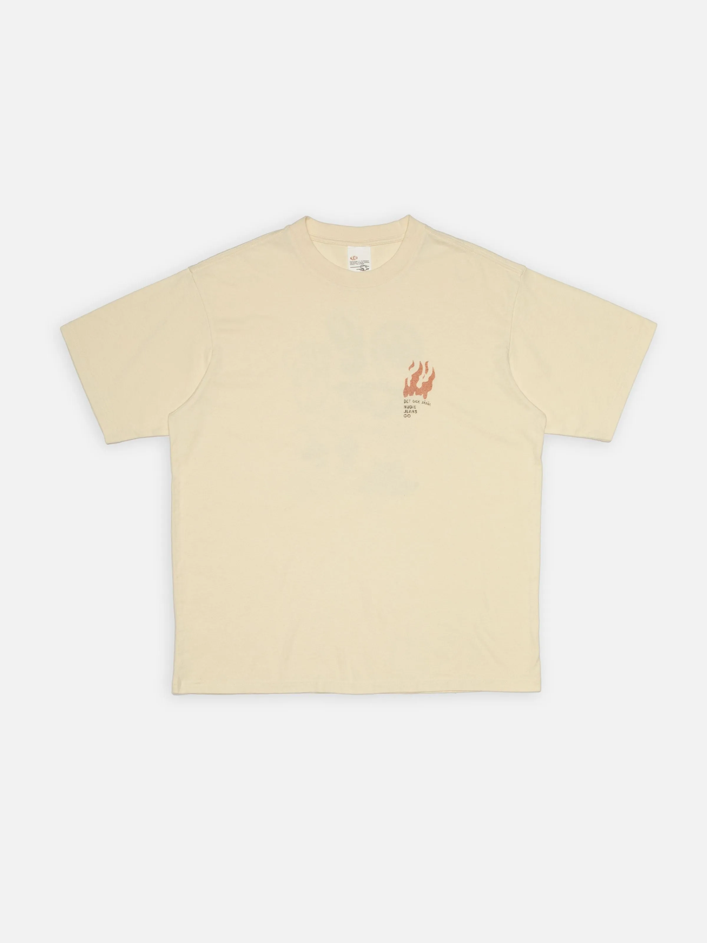 【Nudie Jeans】Koffe Fails T-Shirt Ecru 米白色短袖運氣超背圖 T sold by Blue Beach Denim