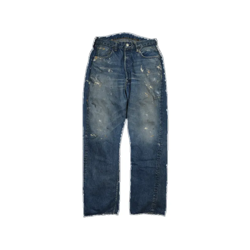 【Fullcount】1126HW 1937 Model Dartford Splatter Wide Straight Jeans 復古潑漆淺藍水洗復古直筒牛仔褲 sold by Blue Beach Denim