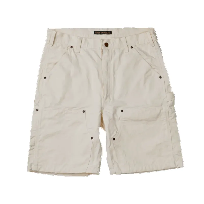 【Fullcount】1909 Double Knee Shorts Ecru 原色雙膝加固工作短褲 sold by Blue Beach Denim