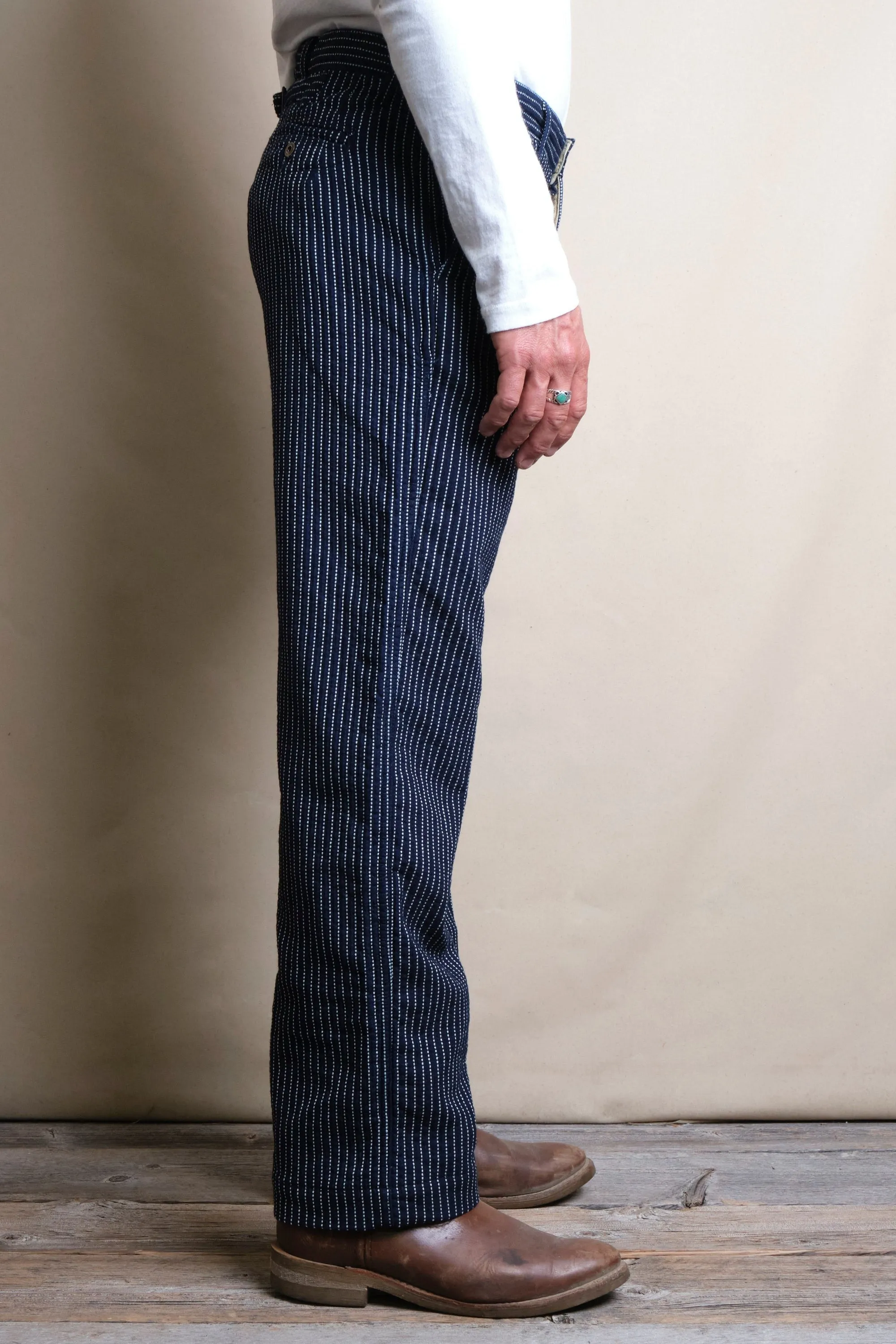 【Freenote】Western Pant Blue Dobby Stripe 藍色多比織條紋西部直筒長褲 sold by Blue Beach Denim product image thumbnail 4