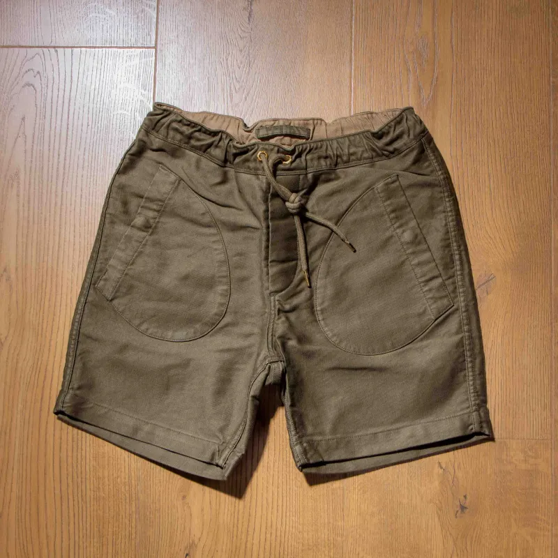 【Freenote】Premium Deck short Olive 橄欖綠叢林布甲板短褲 sold by Blue Beach Denim