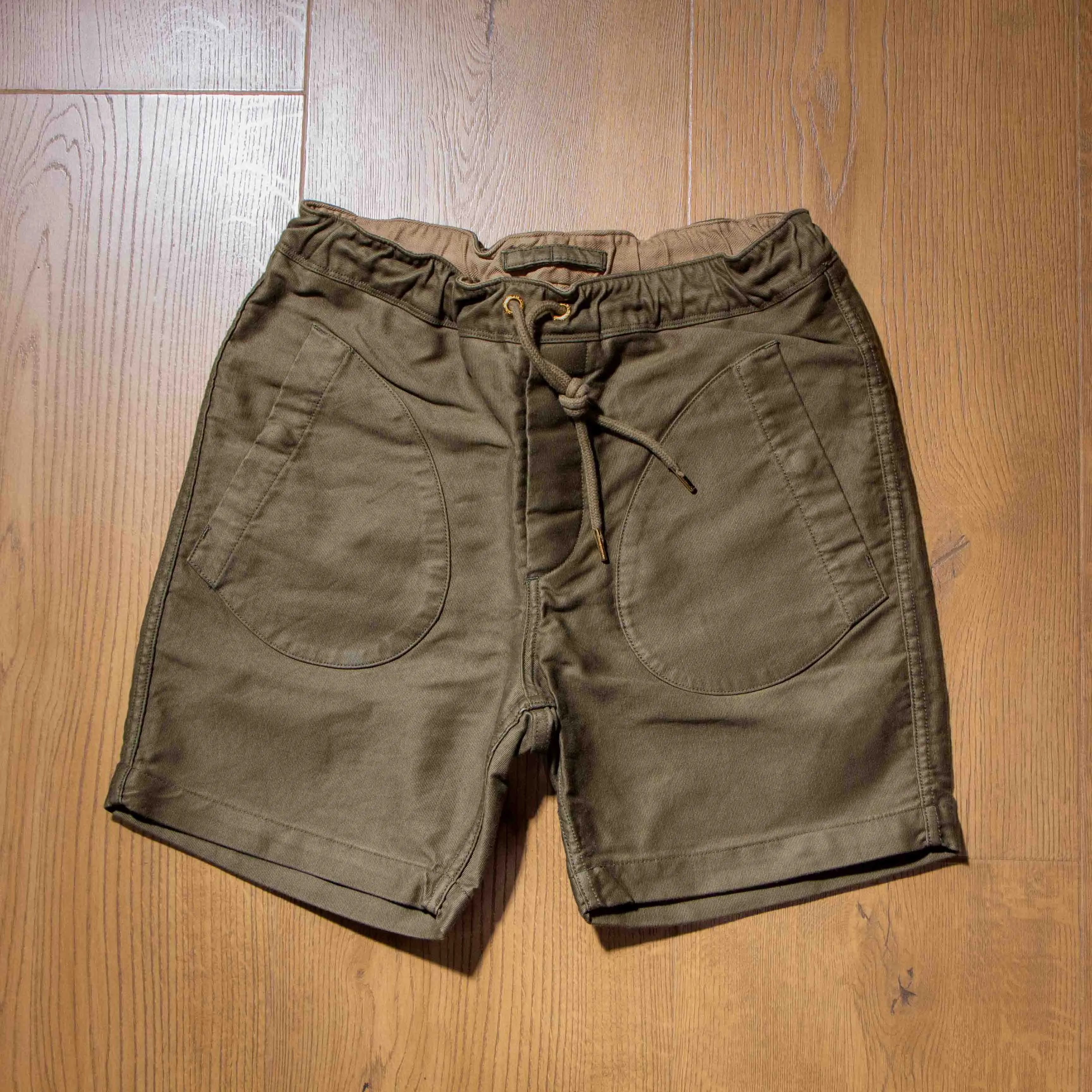 【Freenote】Premium Deck short Olive 橄欖綠叢林布甲板短褲 sold by Blue Beach Denim