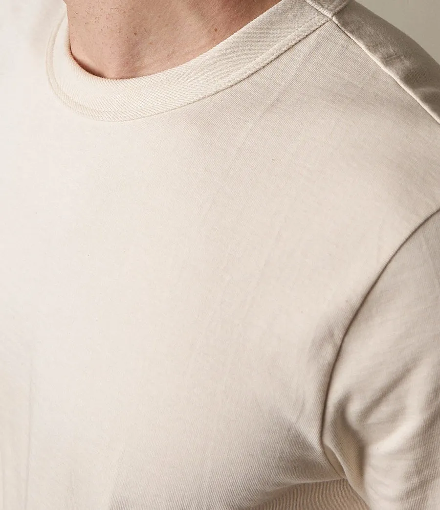 【Merz b. Schwanen】214 Loopwheeled Midweight T-Shirt Nature 圓織重磅微寬有機棉素T天然色 sold by Blue Beach Denim product image thumbnail 4