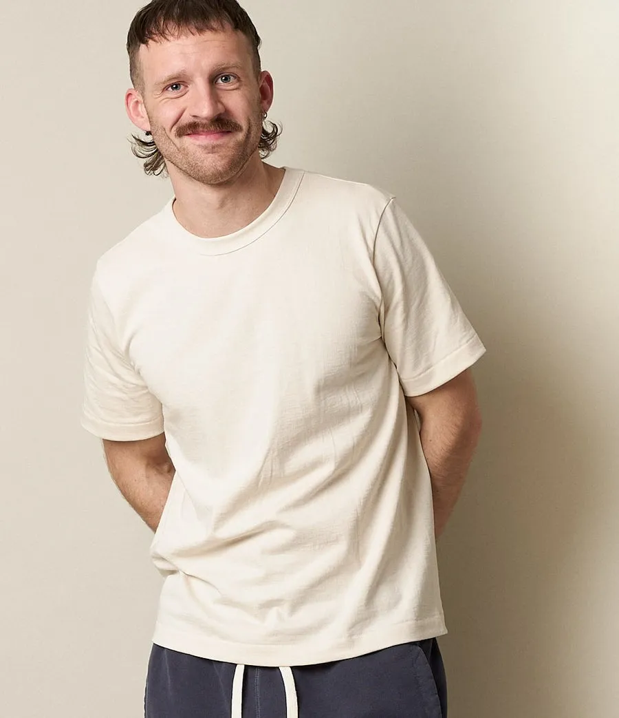 【Merz b. Schwanen】214 Loopwheeled Midweight T-Shirt Nature 圓織重磅微寬有機棉素T天然色 sold by Blue Beach Denim product image thumbnail 2