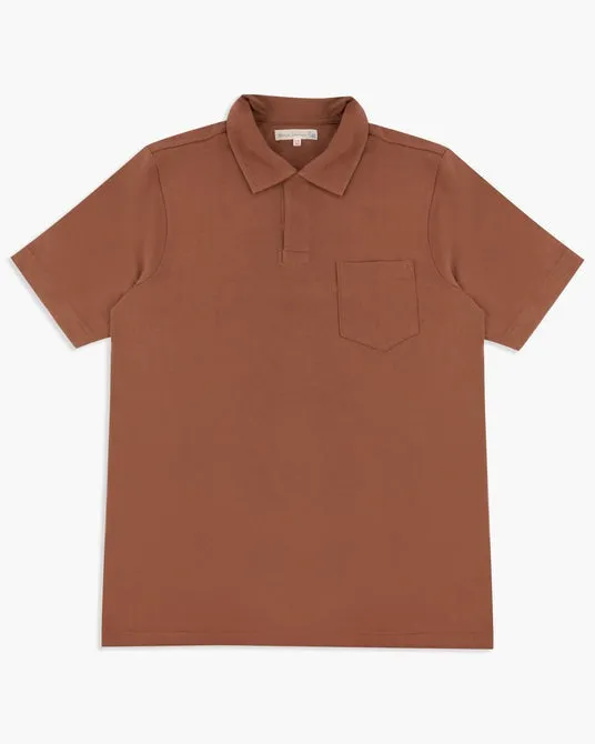 【Merz b. Schwanen】2PKPL Loopwheeled Pikée Polo Shirt Nut 圓筒織短袖Polo衫堅果色 sold by Blue Beach Denim