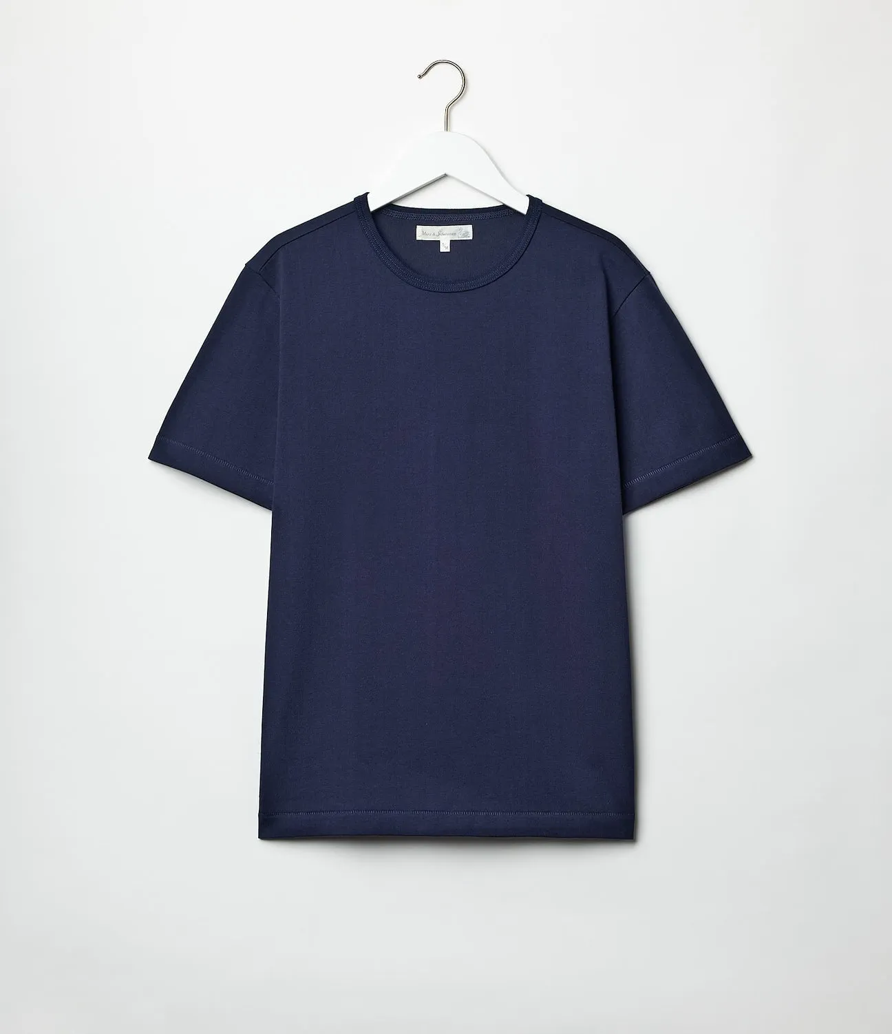 【Merz b. Schwanen】2M15 Vintage Machine Refined T-Shirt Ink Blue 經典重磅有機棉素T墨藍色 sold by Blue Beach Denim