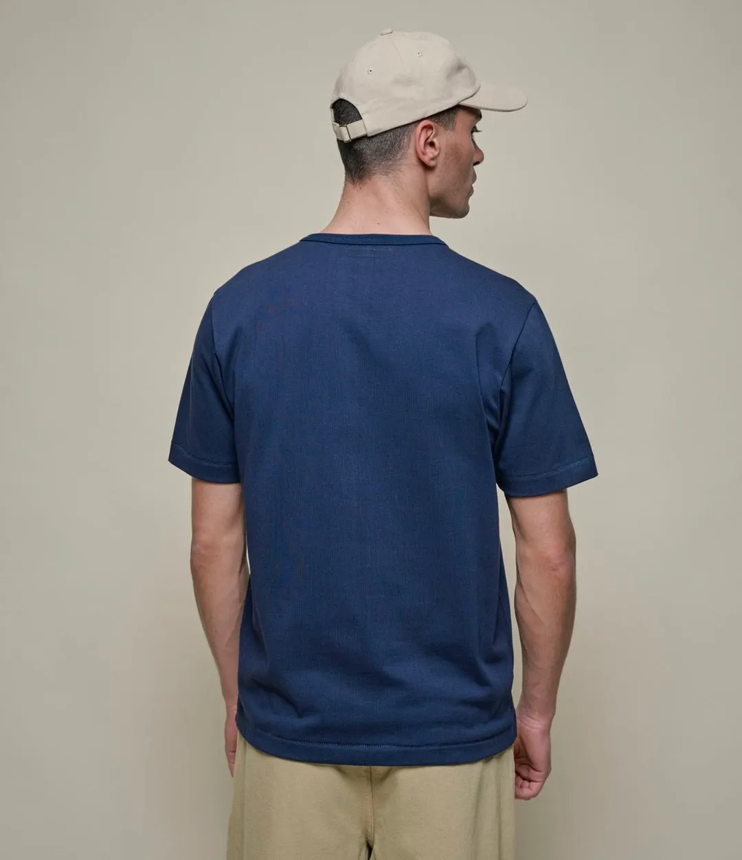 【Merz b. Schwanen】2M15 Vintage Machine Refined T-Shirt Ink Blue 經典重磅有機棉素T墨藍色 sold by Blue Beach Denim product image thumbnail 3