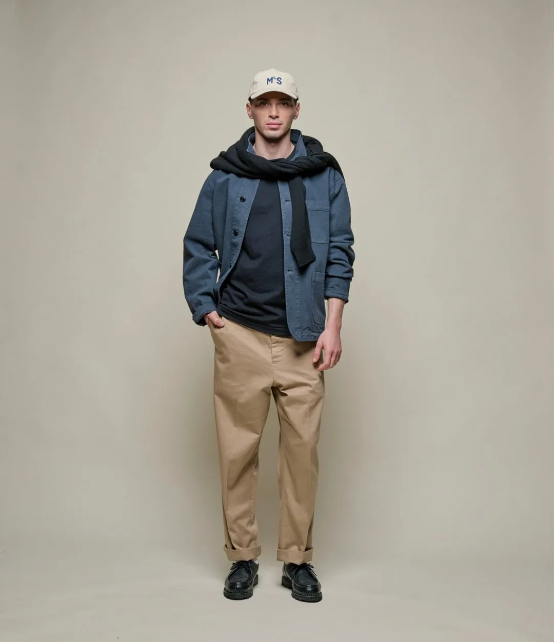 【Merz b. Schwanen】2M15 Vintage Machine Refined T-Shirt Deep Black 經典重磅有機棉素T黑色 sold by Blue Beach Denim product image thumbnail 4