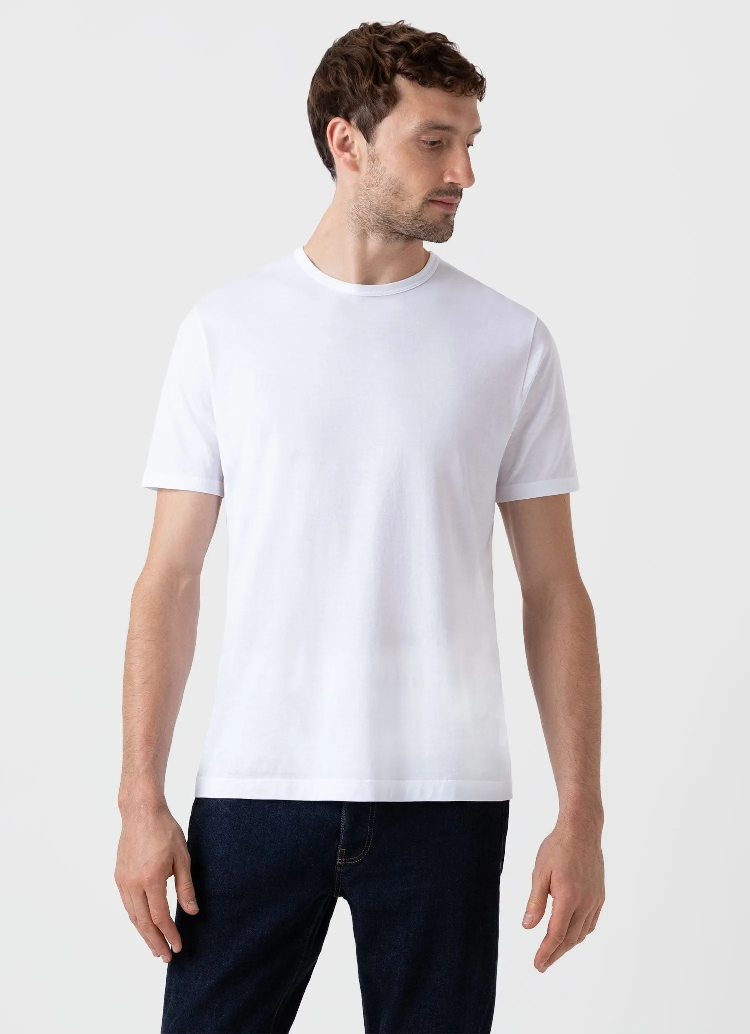 【Sunspel】SS Crew Neck T-Shirt White 白色頂級匹馬棉經典短袖Tee sold by Blue Beach Denim product image thumbnail 3