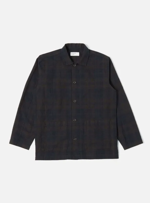 【Universal Works】Easy Overshirt Oak Cotton Navy/Brown 橡樹棉布襯衫外套 made by Universal Works