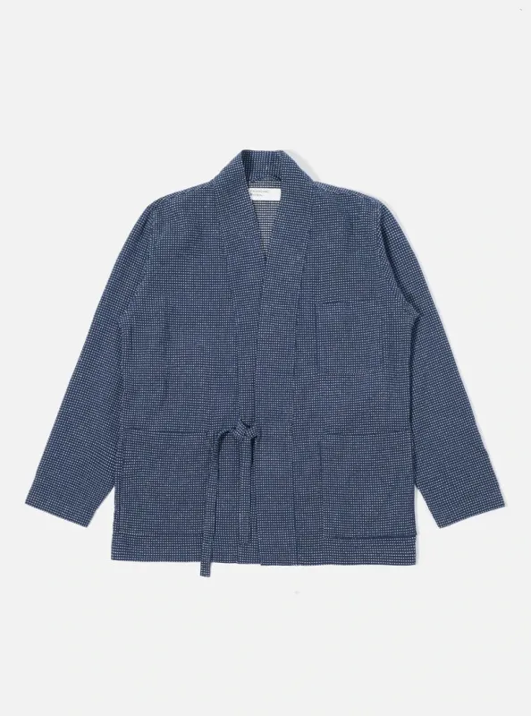 【Universal Works】Yokohama Jacket In Navy Cactus Weave／海軍藍 仙人掌刺子 橫濱罩衫 sold by Blue Beach Denim