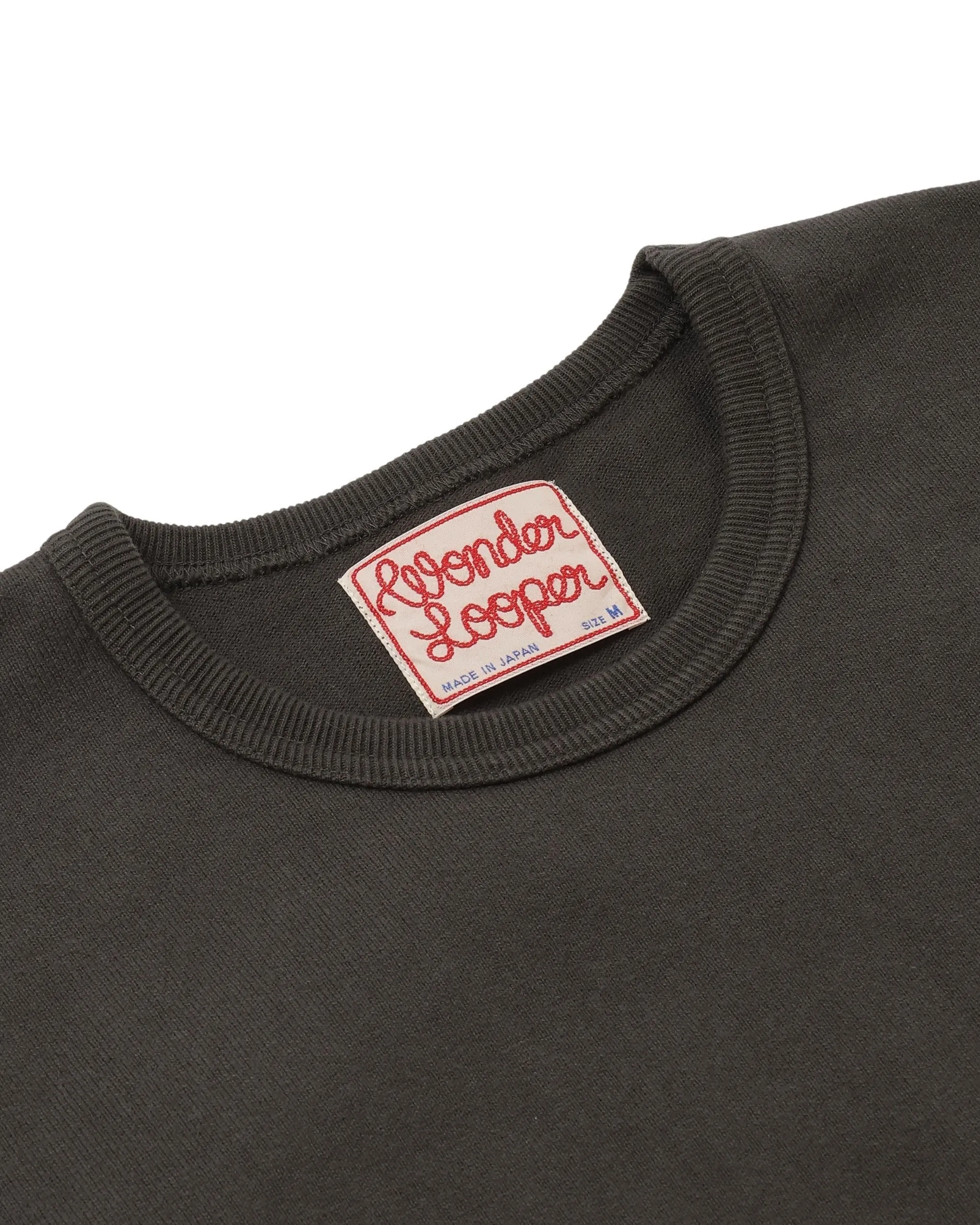 【Wonder Looper】Crewneck T-shirt Double Heavyweight Sumi Black 墨黑色雙倍超重量級圓織短T sold by Blue Beach Denim product image thumbnail 3