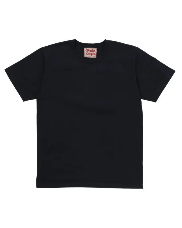 【Wonder Looper】Crewneck T-shirt Double Heavyweight Navy 海藍雙層超重磅圓領短袖T sold by Blue Beach Denim