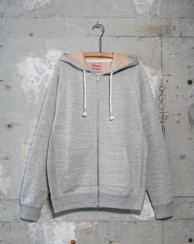 【Wonder Looper】Zip Hoodie - Fleeced Foxfibre® - Heather Grey 狐狸棉麻灰色拉鍊連帽帽T sold by Blue Beach Denim