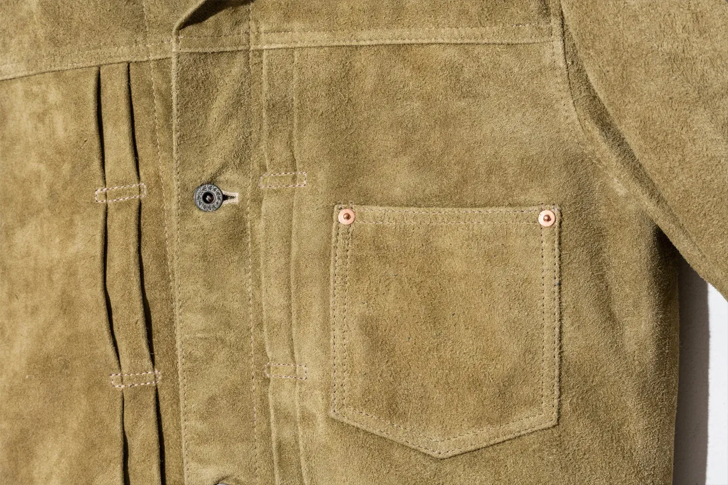 【Y'2 Leather】HSB 140-T Khaki Horse Roughout WWII Type I 卡其馬革反皮大戰版一代夾克 sold by Blue Beach Denim product image thumbnail 4