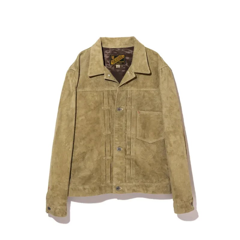 【Y'2 Leather】HSB 140-T Khaki Horse Roughout WWII Type I 卡其馬革反皮大戰版一代夾克 sold by Blue Beach Denim